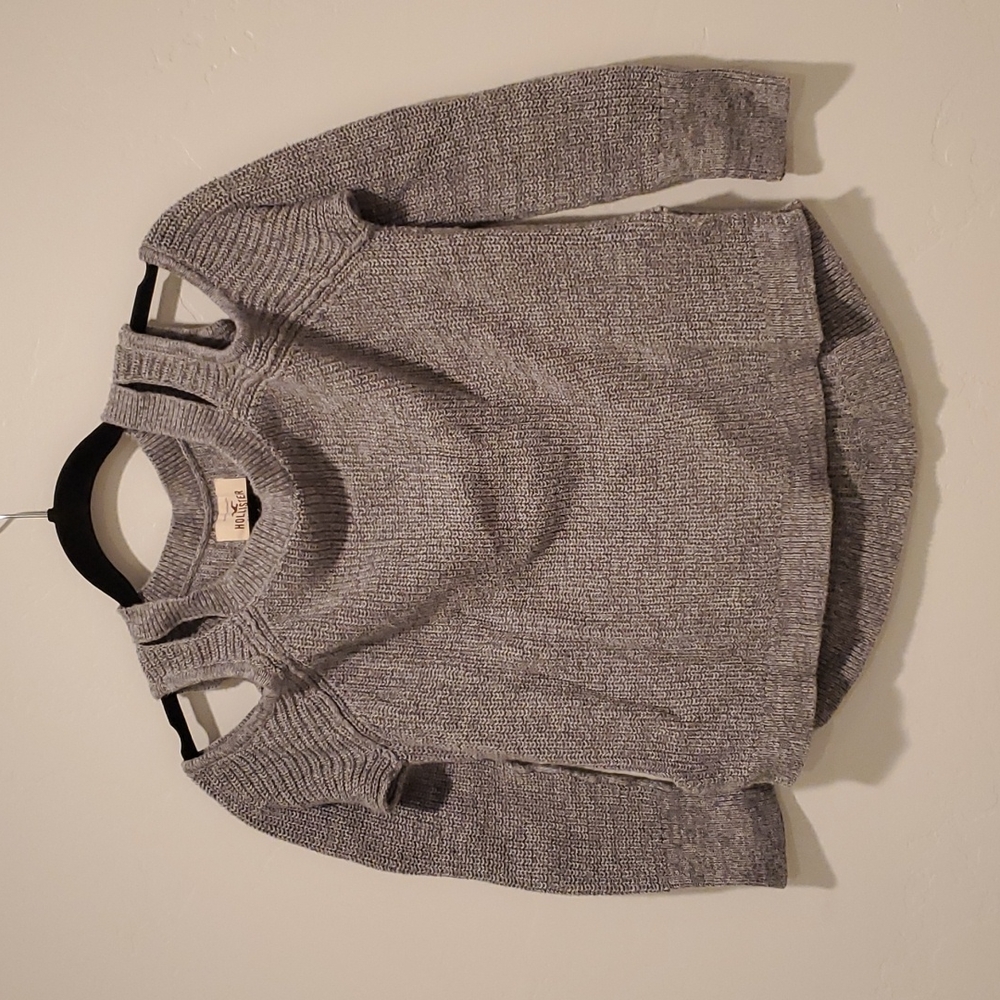 Grey cold shoulder sweater